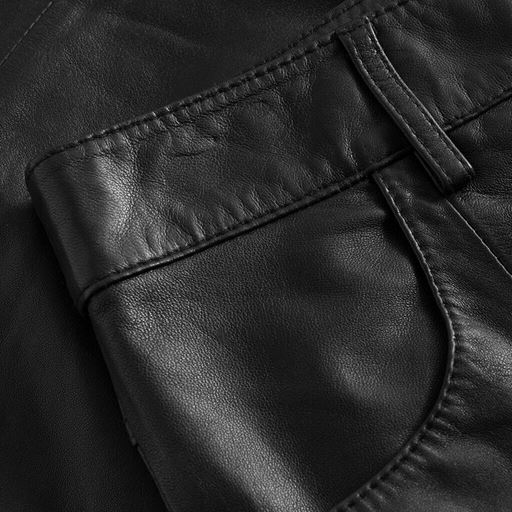 Depeche Boa Leather Bukser, Black (Nero), 38