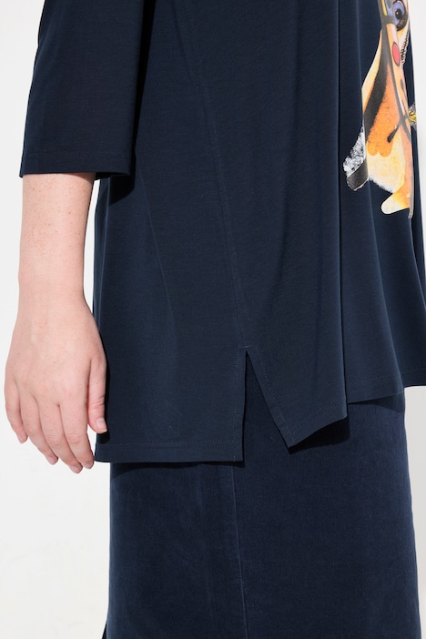 Shirt, Tiermotiv, A-Linie, Carree-Ausschnitt, 3/4-Arm