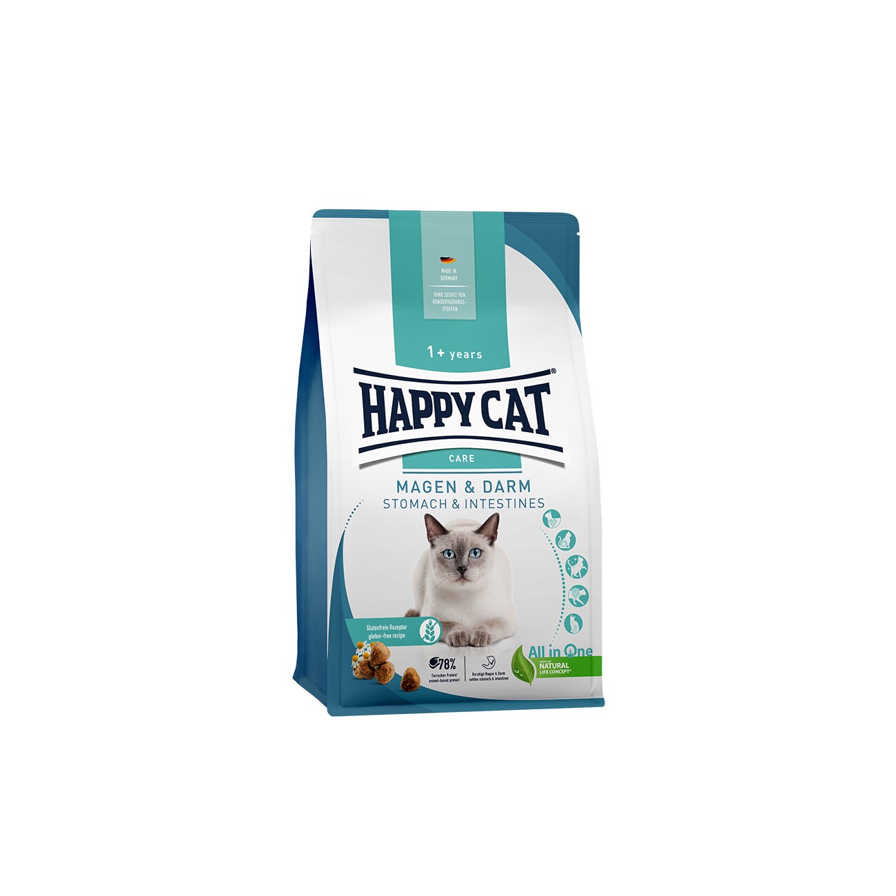 HAPPY CAT Care Trockenfutter Katze Adult, Magen & Darm 300 g