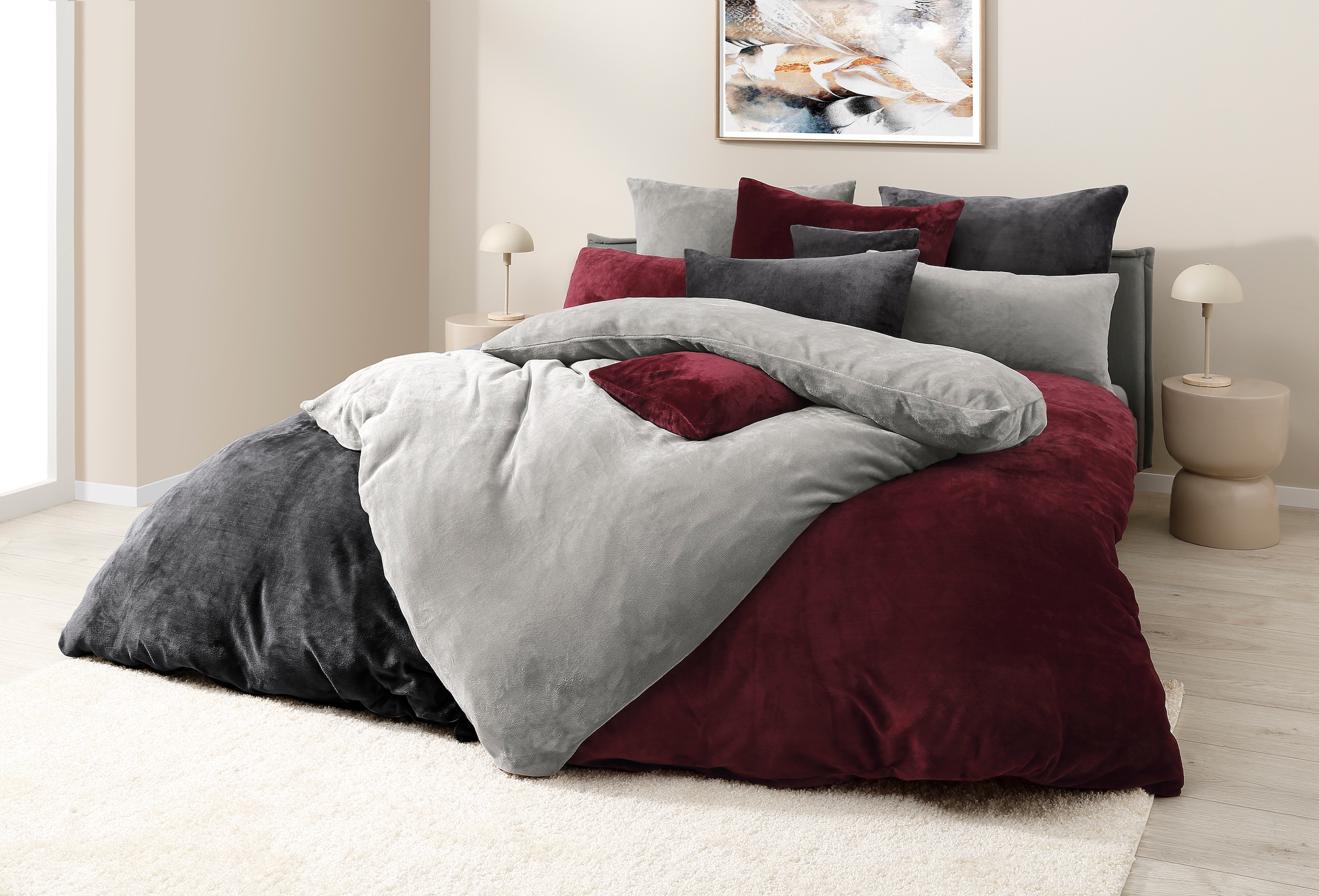my home Bettwäsche »Desner3« 2 Stk. tlg. Bettwäsche mit Reissverschluss, Cashmere-Touch, kuschelig & weich