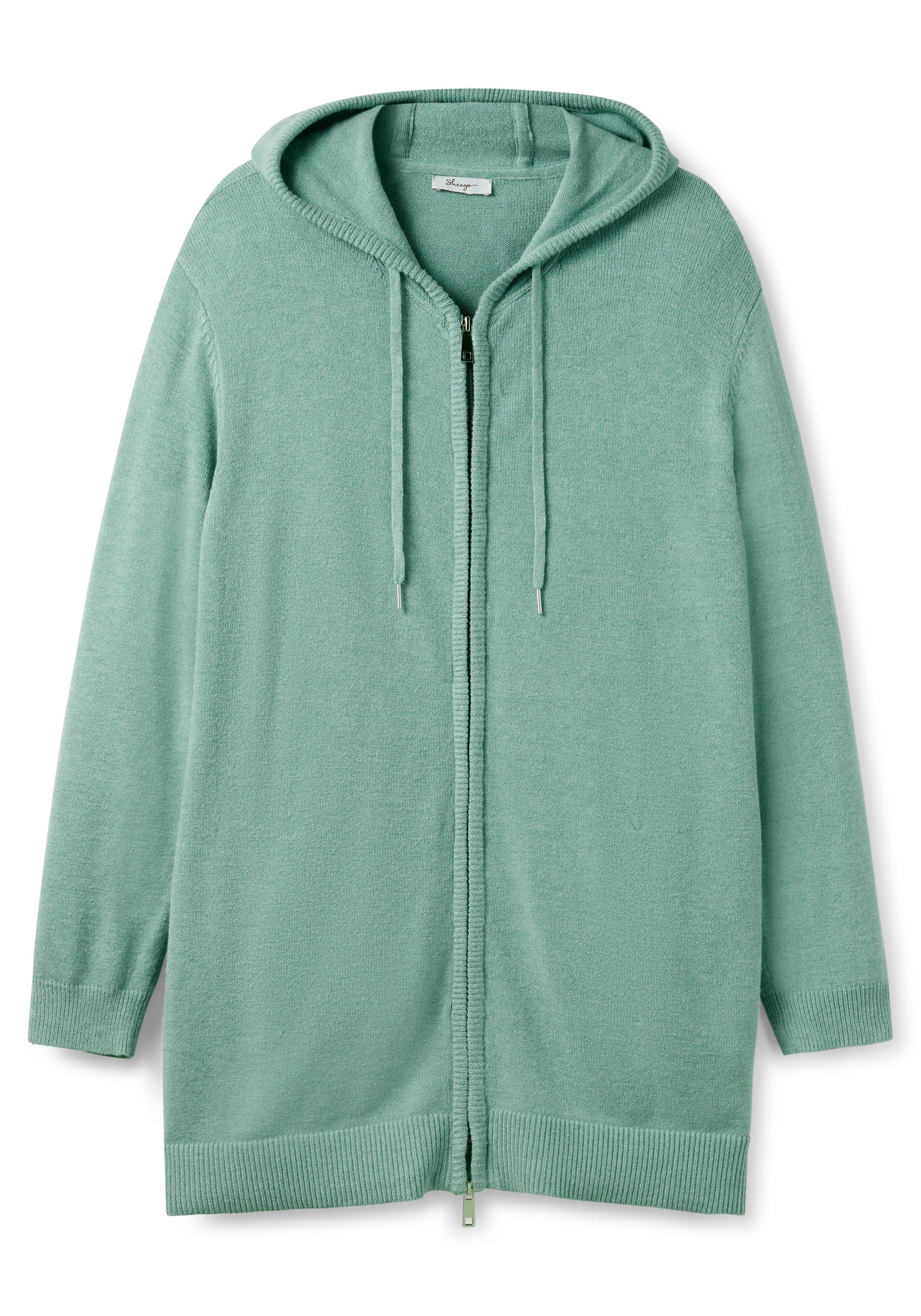 Strickjacke mit Kapuze und Reißverschluss