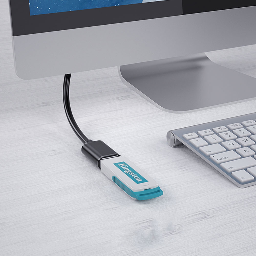 (0.5m) USB A auf USB 3.0 A-Buchse Verlängerungskabel Adapter Kabel (EXCAM-YTB01) - Schwarz
