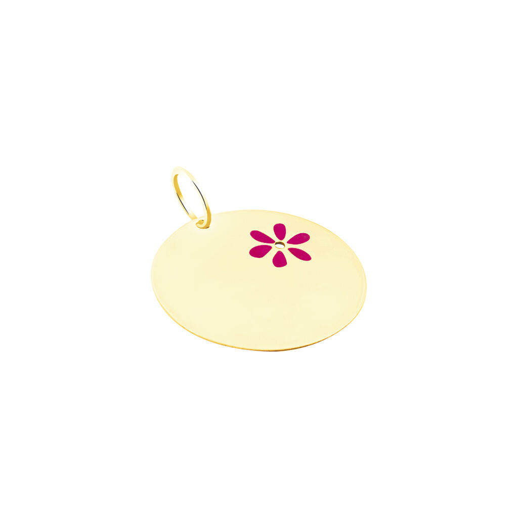 Pendentif Pastille Fleur Or Jaune