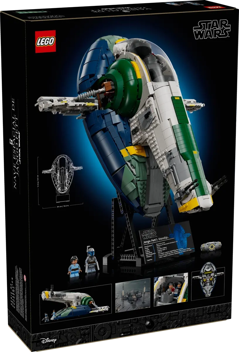(2970-tlg. Set) Star Wars Klemmbausteine Spielzeug Modell Bausatz (75409) Lizenziert - Jango Fetts Sternenschiff der Firespray-Klasse