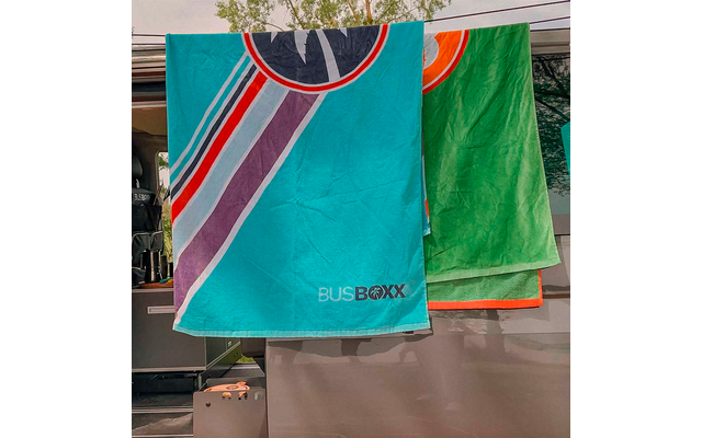 BusBoxx Strandtuch aus Baumwolle 160 cm x 80 cm Blau / Grün