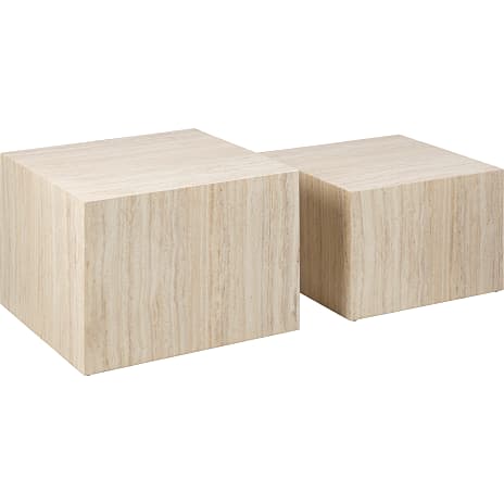 Dice sofabordssæt - beige marmorlook