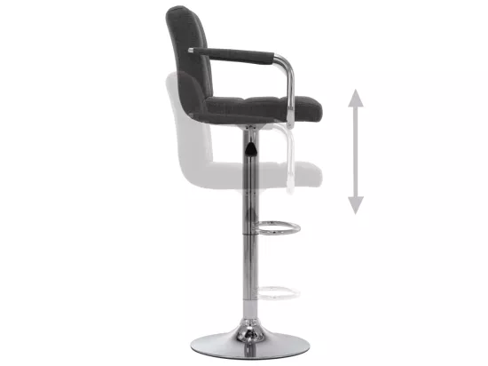 Chaises de bar lot de 2 gris foncé tissu