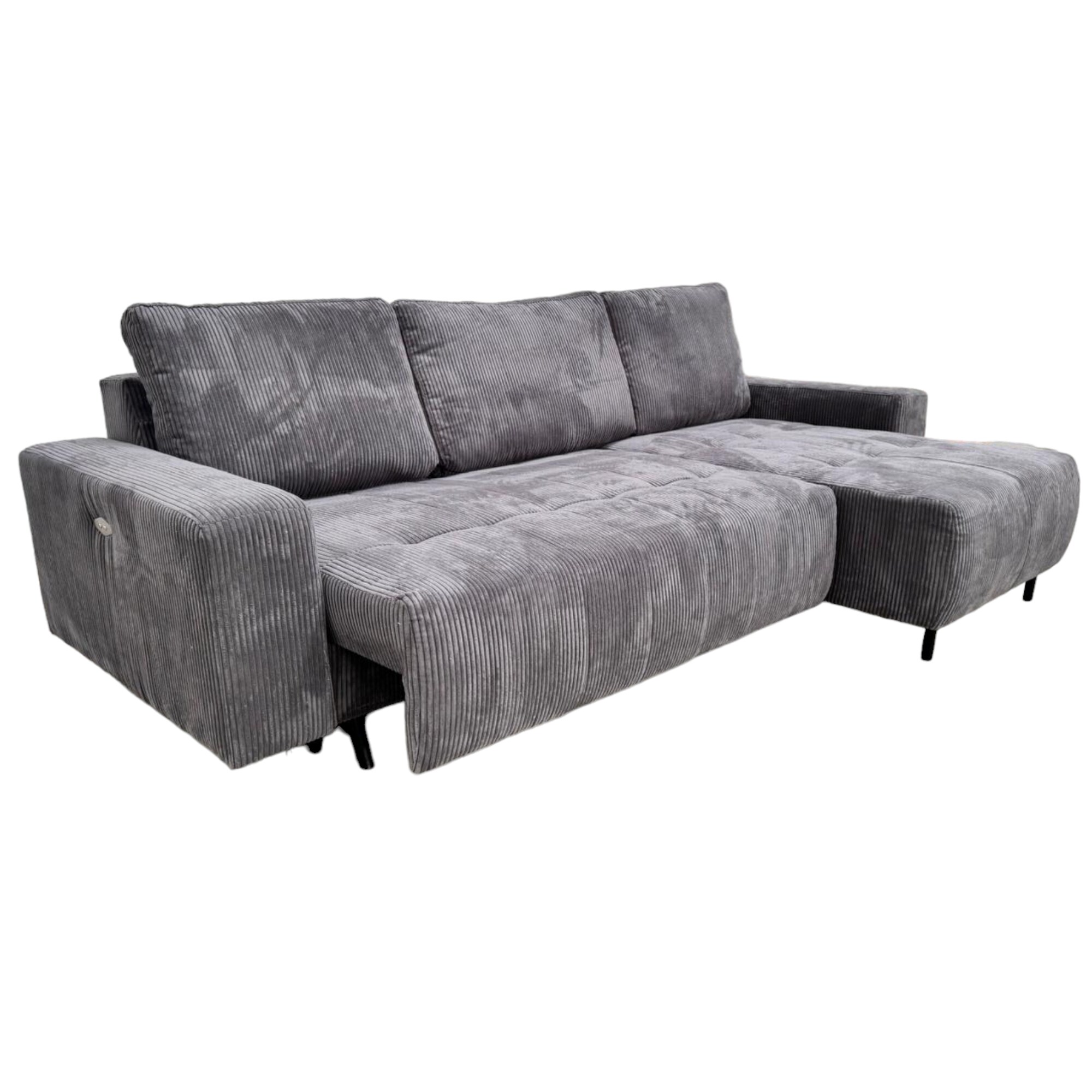 Wohnlandschaft Ecksofa RIMINI Cord Grau