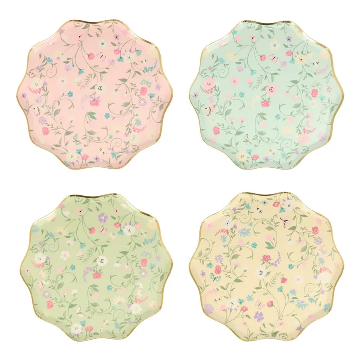 Meri Meri Petites assiettes en carton florales Ladurée - Set de 8