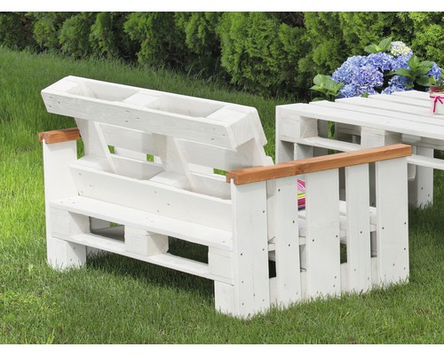 Pallet tuinbank, sparrenhout, 2-zits, crème