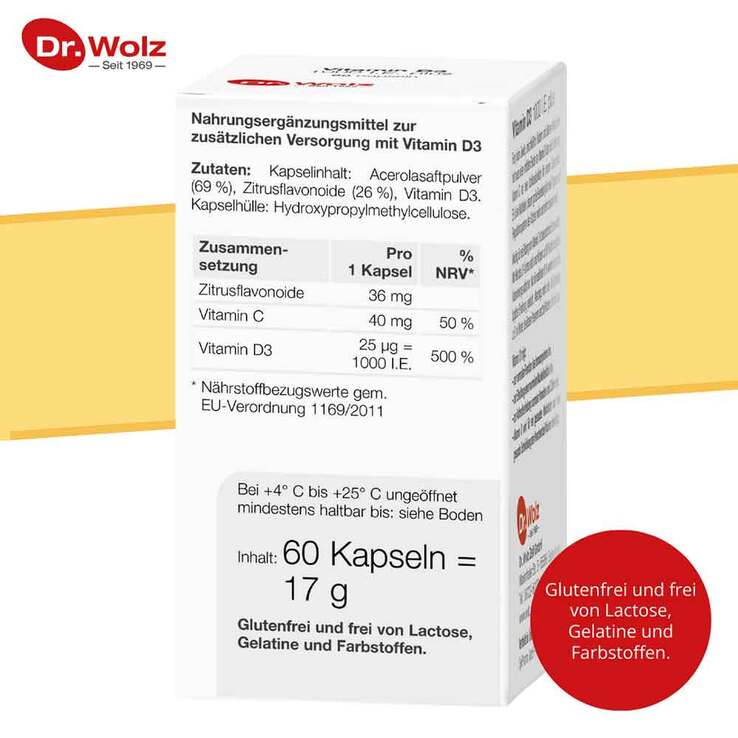 Vitamin D3 1000 I.E. plus Dr. Wolz Kapseln, 60 St