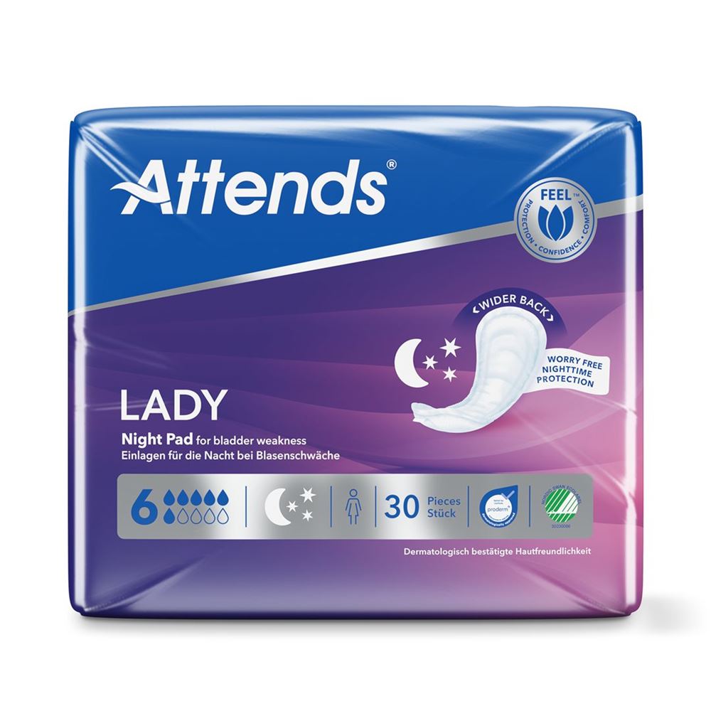Attends Lady Night Pad 6<br>30 Stück, Beutel