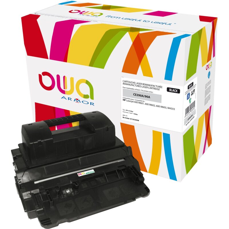 Toner remanufacturé OWA - standard - Noir - pour HP 90A