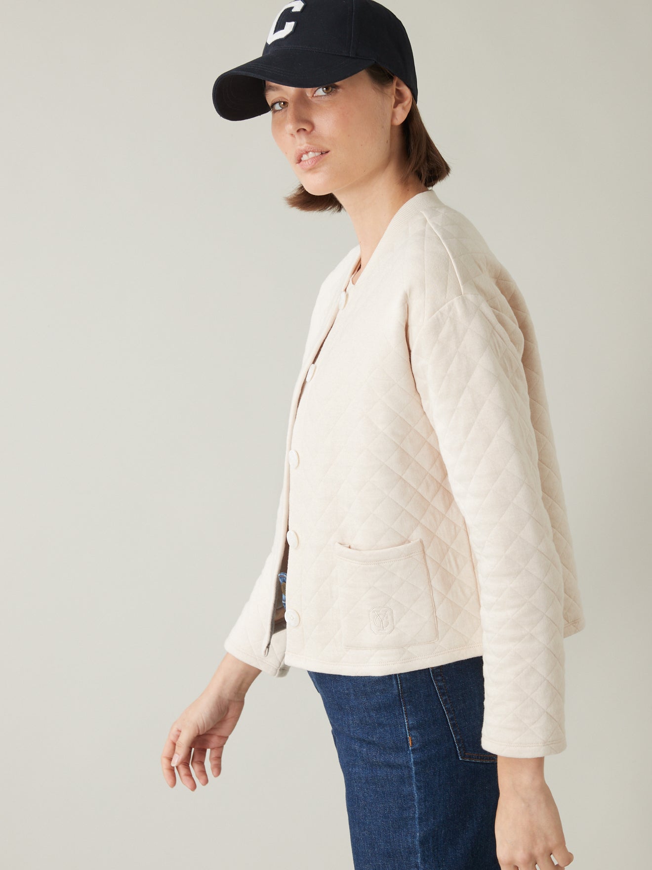 Veste cardigan effet matelassé femme