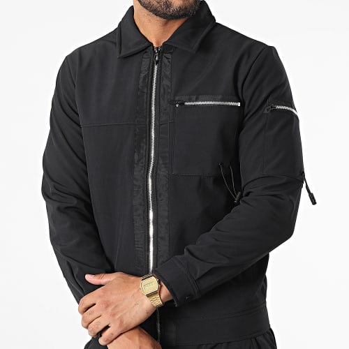 Ensemble Veste Zippée Et Pantalon Cargo AJ-8021-8007 Noir