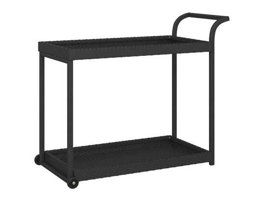 VIDAXL - Chariot de bar noir 100x45x83 cm résine tressée