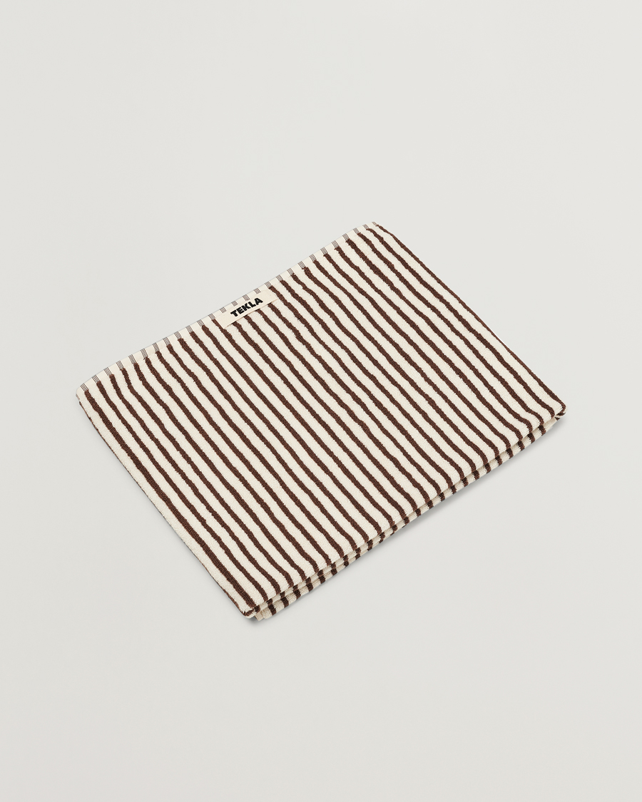 Tekla Organic Terry Bath Towel Kodiak Stripes