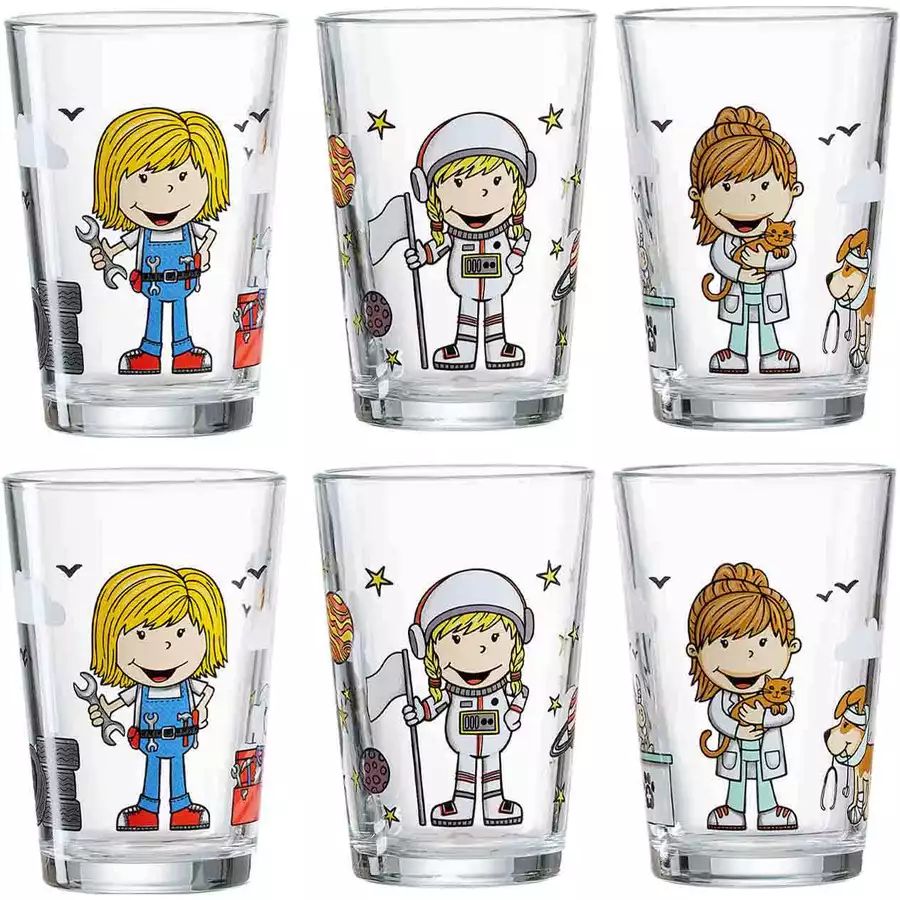 Ritzenhoff & Breker GmbH & Co. KG Kindergläser Berufe Mädchen 205 ml 6er Set bunt