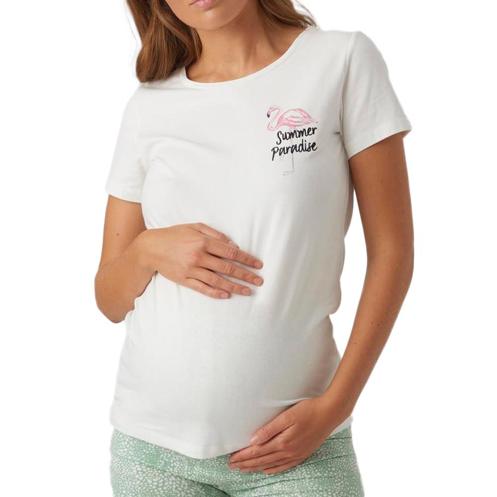 Mamalicious T-shirt Blanc Femme Mamalicious Feliz