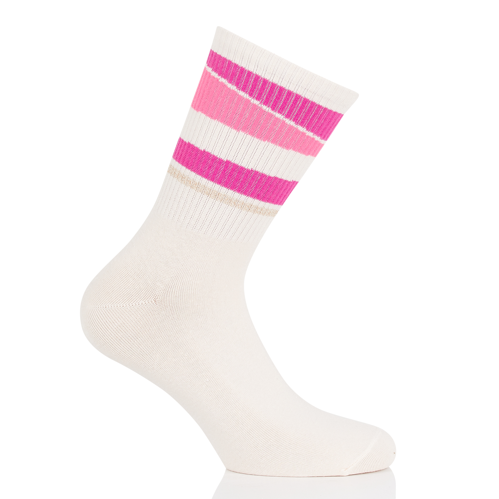 BILLY - Chaussettes aspect rayé en coton| Rose