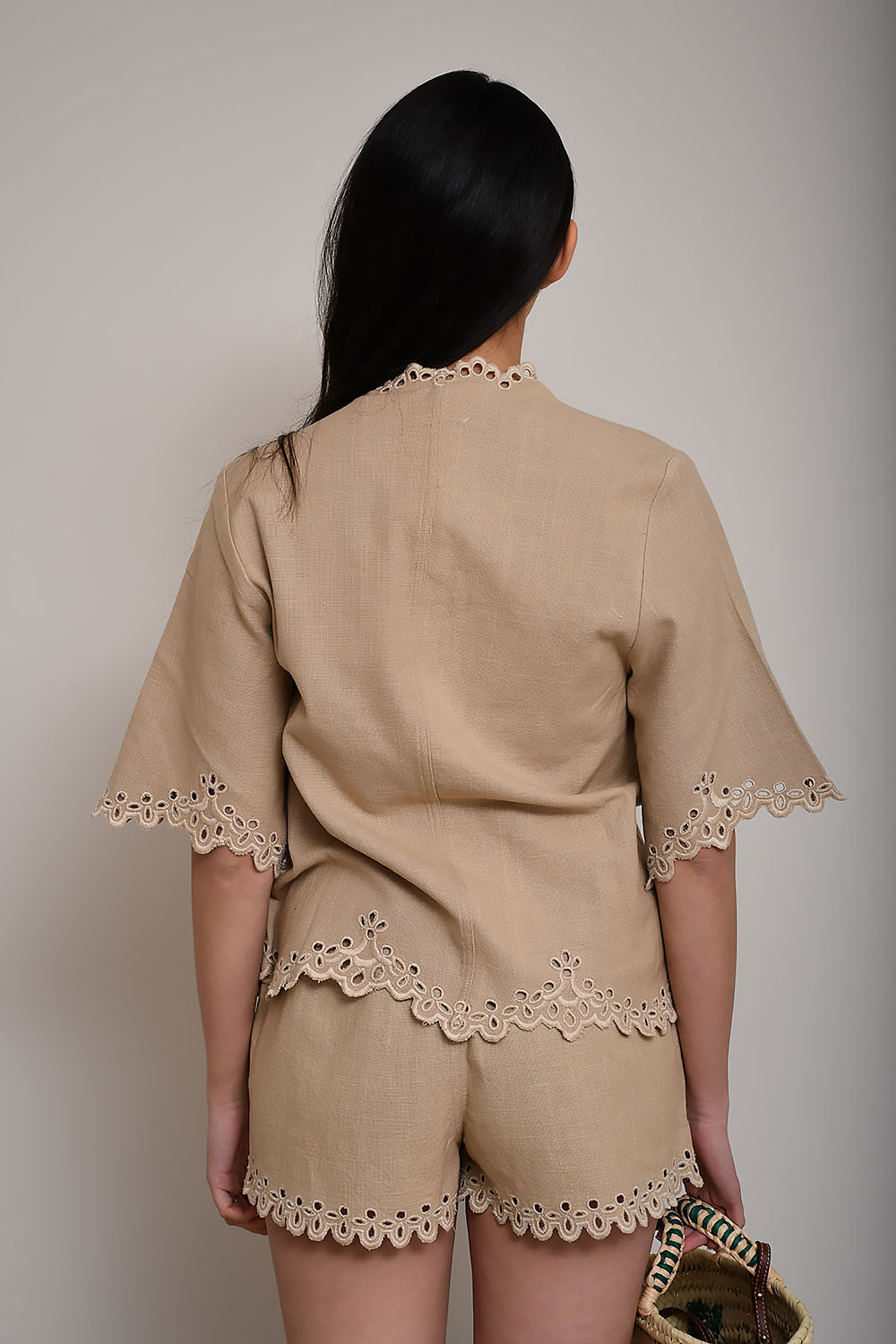 Shana openwork embroidered cotton top