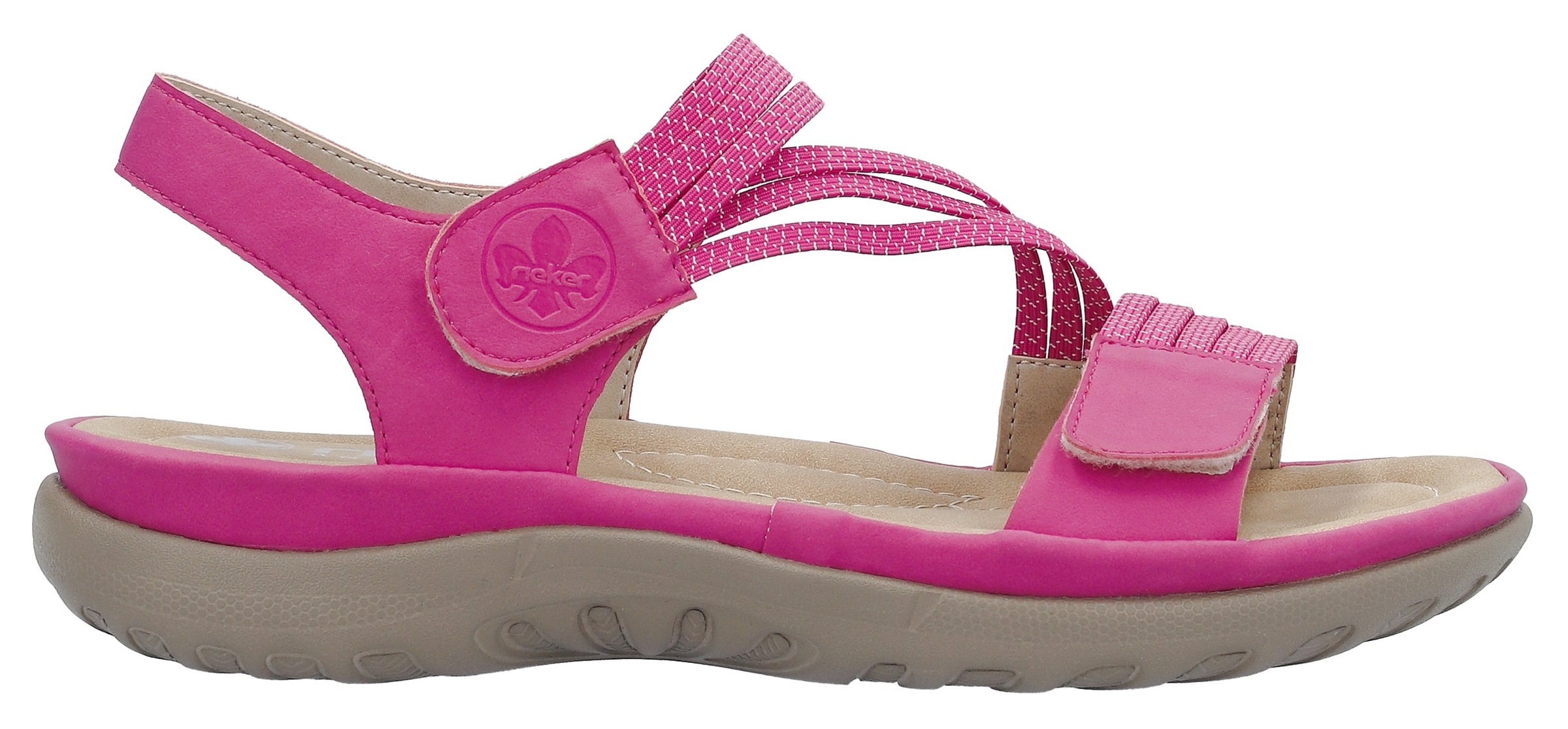 Rieker Riemchensandale  , Sommerschuh, Sandalette, Keilabsatz, mit Gummizügen