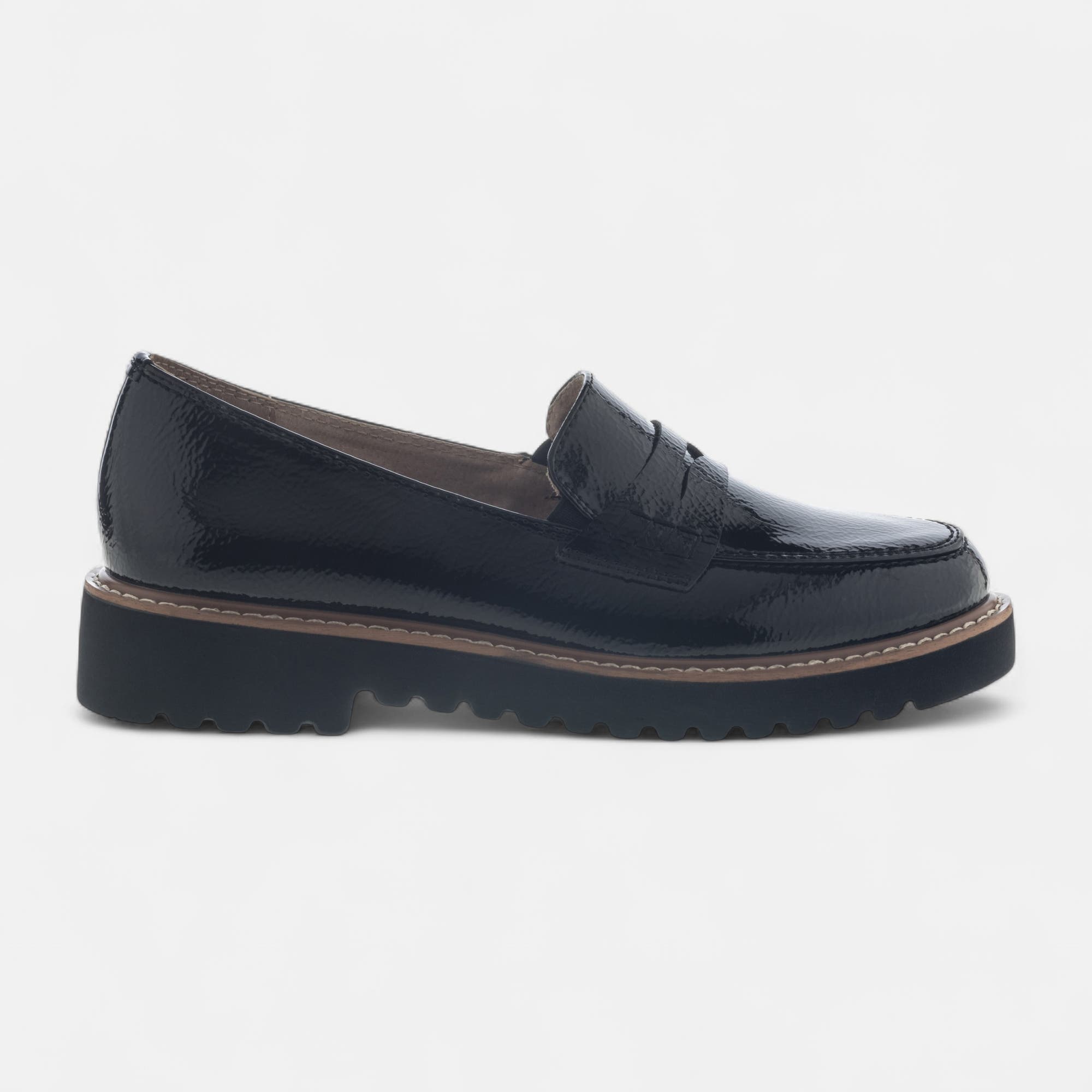 Mocassins Femme noir vernis
