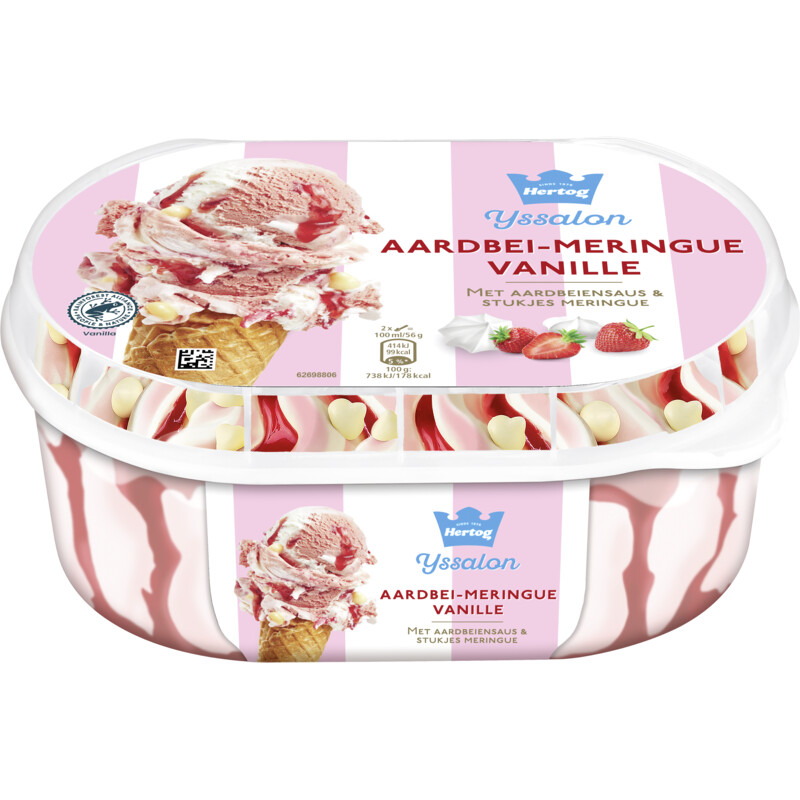 Hertog Ijssalon aardbei-meringue vanille