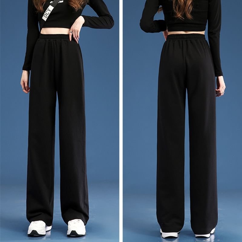 Gafi - Hoge taille effen losse joggingbroek