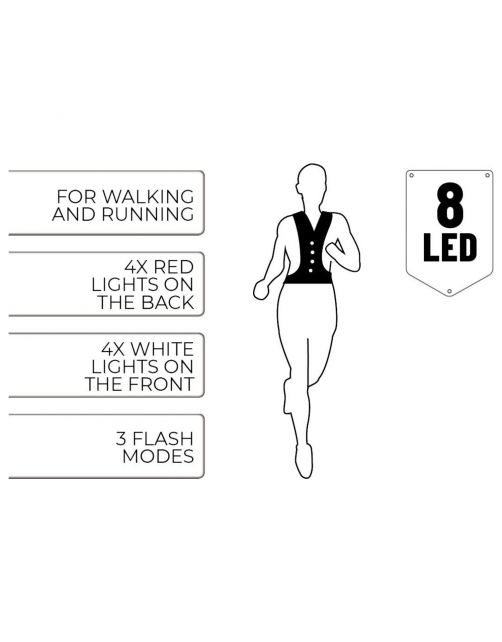 Umbro Reflecterend Vest 8led - Veiligheidsvest - Geel 8 led Verstelbaar