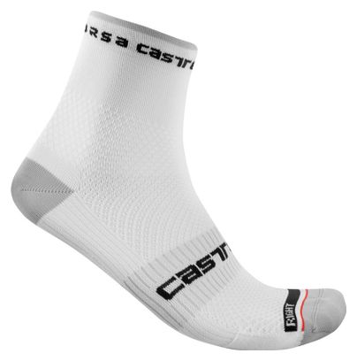 Paire de Chaussettes Castelli Rosso Corsa Pro 9 Blanc