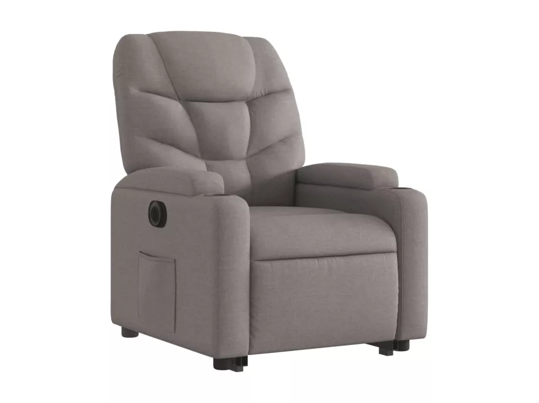 Fauteuil inclinable électrique taupe tissu