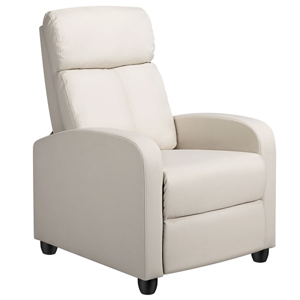 Yaheetech Relaxsessel Ruhesessel Fernsehsessel Cinemasessel Sofa Recliner Einzelsofa TV Hocker Sofa Bein-Ablage Kunstleder Beige