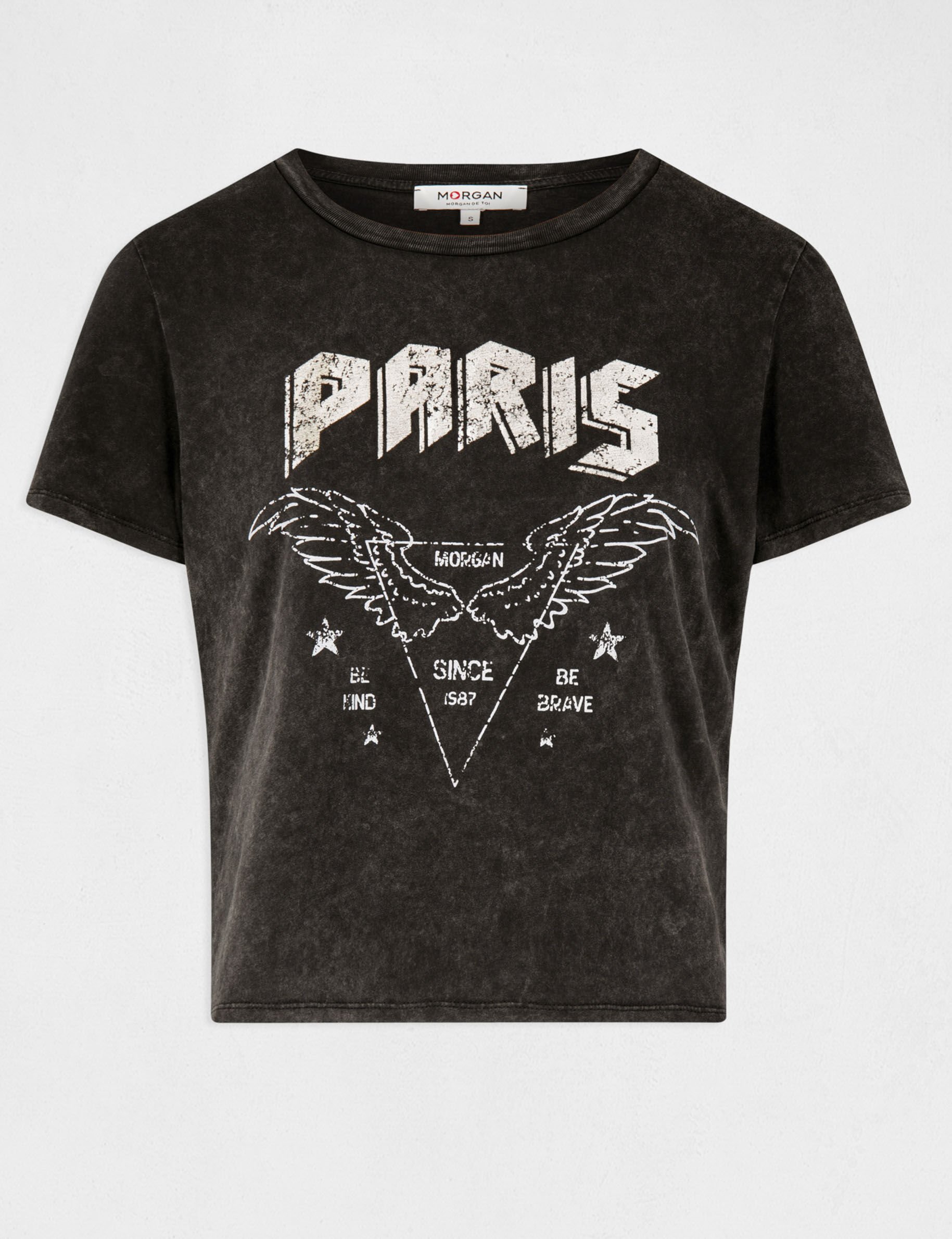 T-shirt manches courtes gris moyen femme - gris_moyen