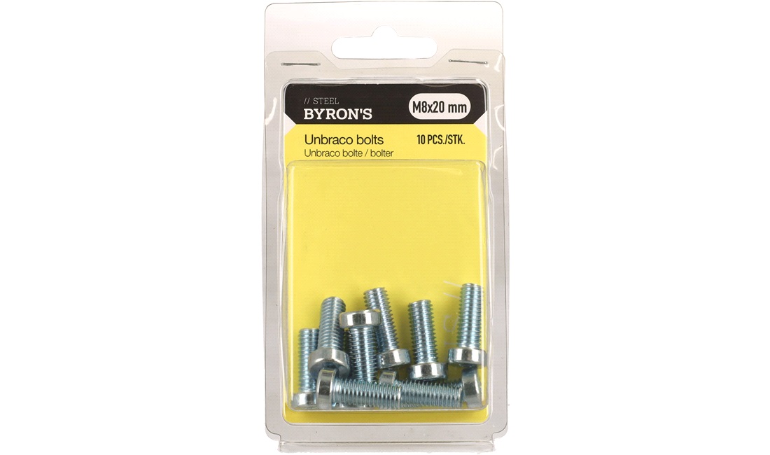 Unbraco bolte 8x20 mm - 10 stk.