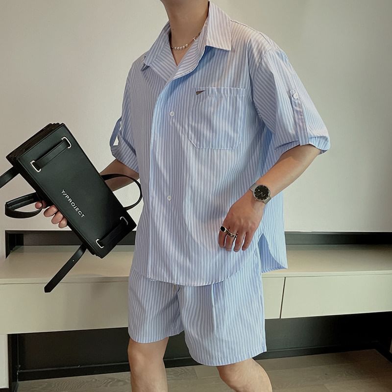 Freehop - Gestreept shirt met korte mouwen / shorts / set
