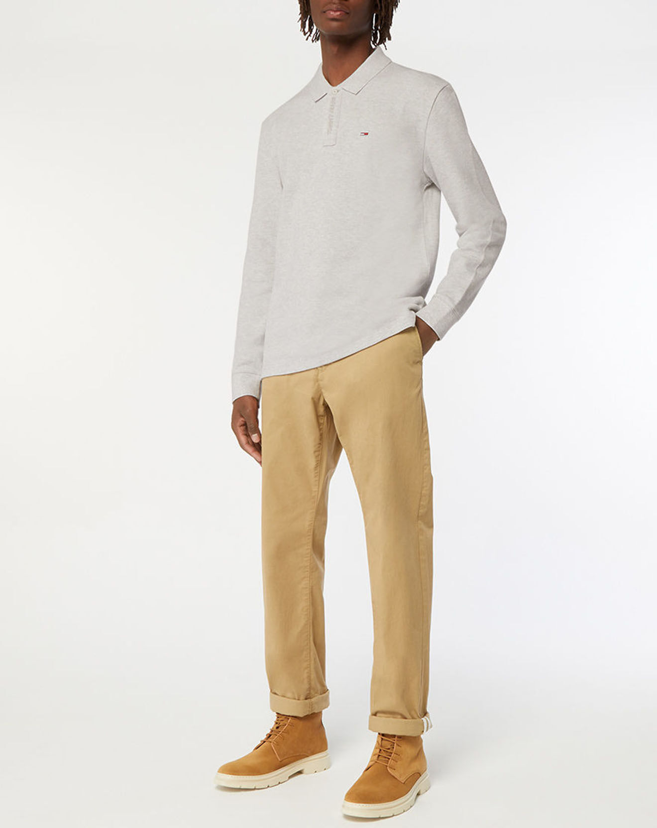 Tommy Jeans Polo Structured gris clair