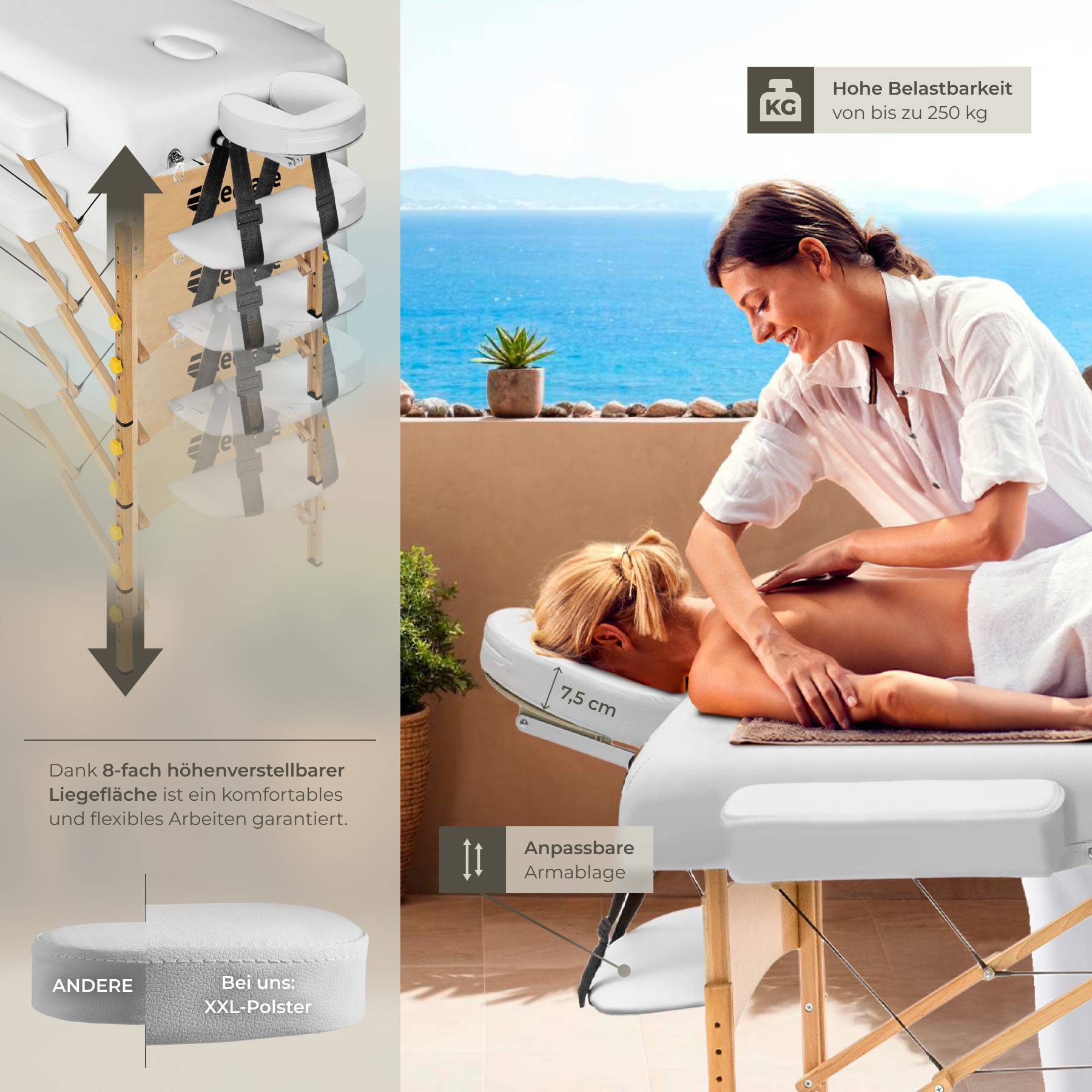 3 Zonen Massageliege Somwang