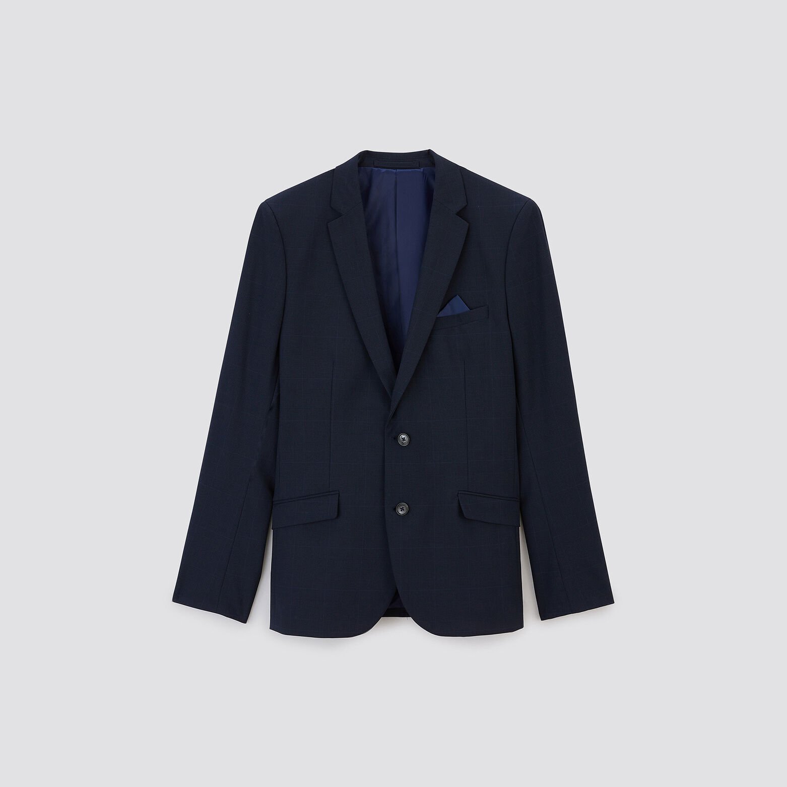 Veste de costume à carreaux slim Bleu