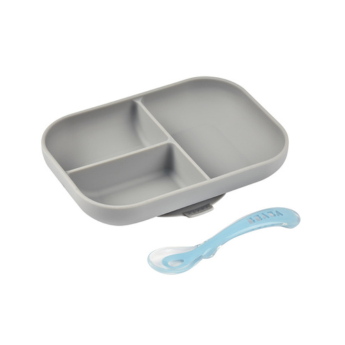 Set repas silicone 2 pièces Grey - BEABA