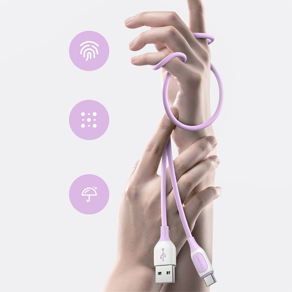 (1m) 3A USB A auf USB C Ladekabel Fast Charge Datenkabel - Schwarz
