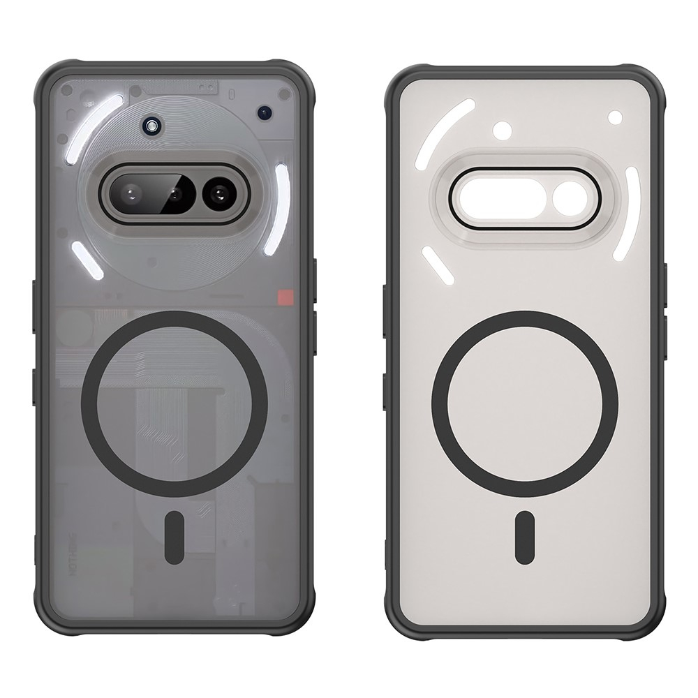 Nothing Phone (3a) Hybrid Hülle TPU Bumper Acryl Rückseite MagSafe-Modul - Schwarz / Transparent