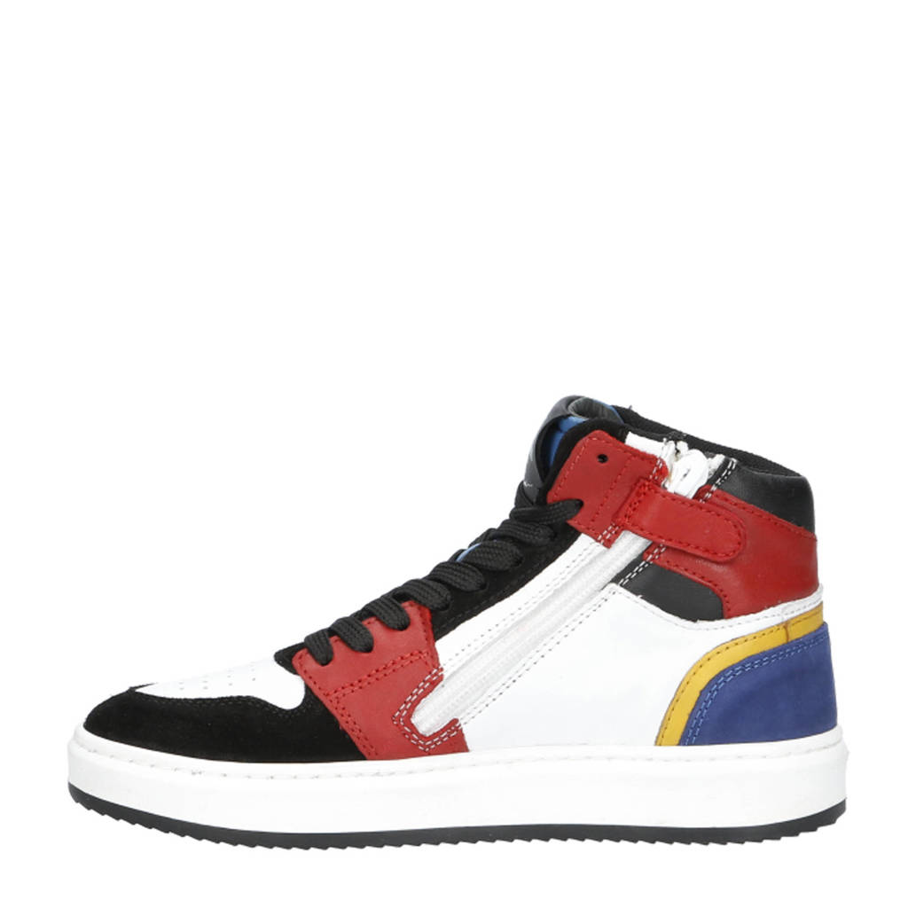 Hip leren sneakers rood multi