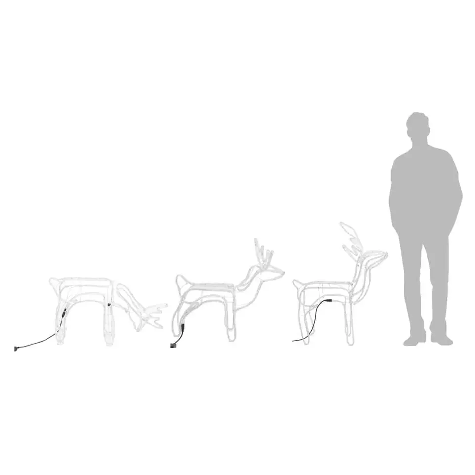 vidaXL 3-delige Kerstfigurenset rendier warmwit