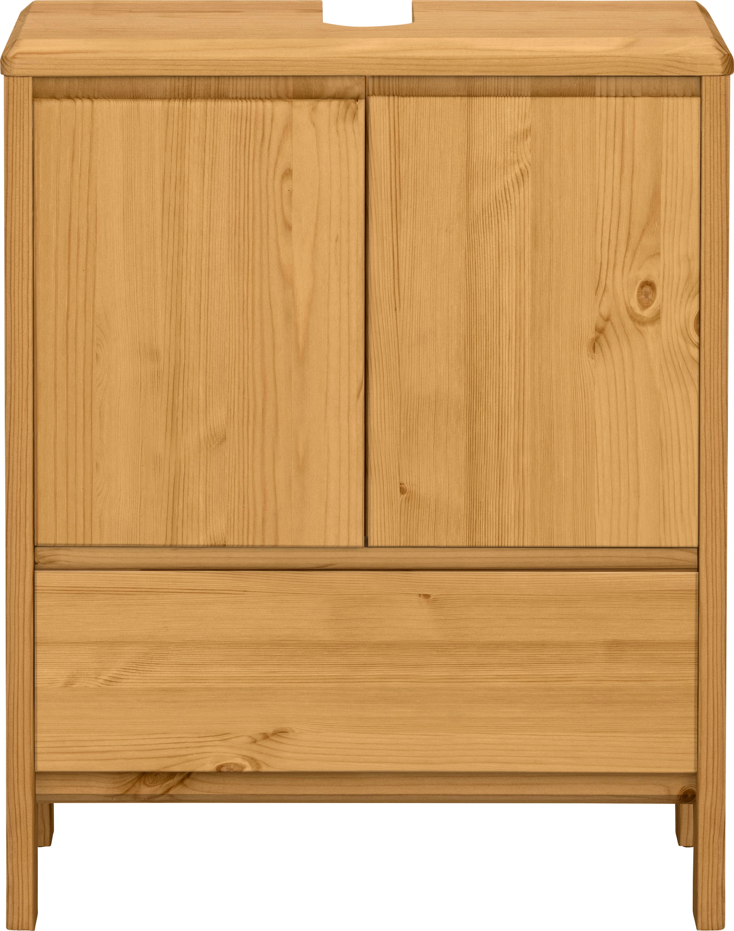 GOODproduct Waschbeckenunterschrank »Jorrick« Breite 60 cm, Kiefer mit Bio Öl/Wachs behandelt, Siphonausschnitt