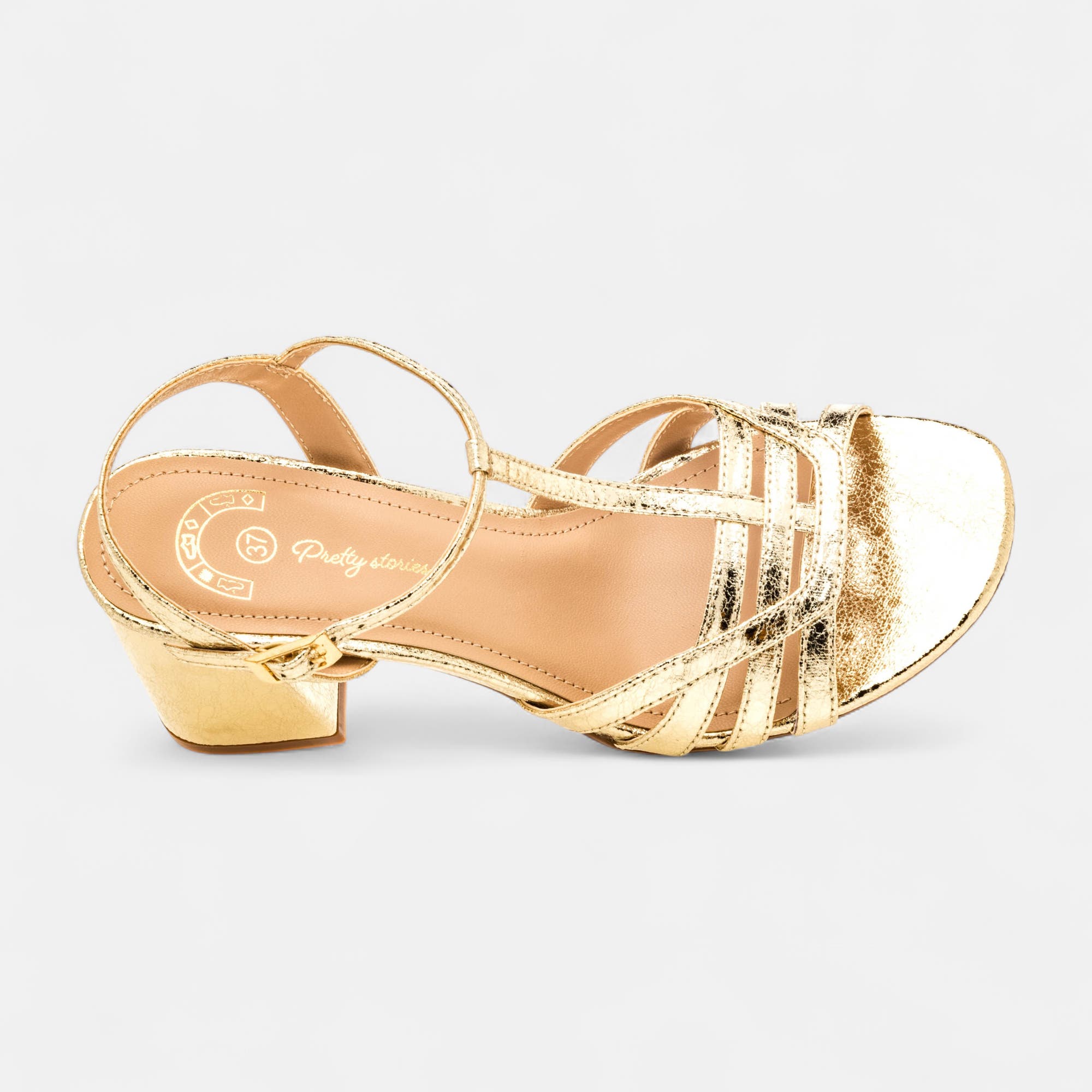 Nu-pieds à talon Femme or