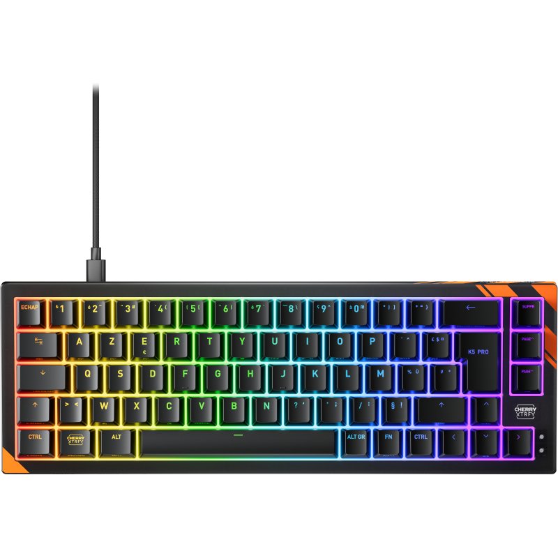 CHERRY K5 PRO TMR COMPACT clavier Gaming USB AZERTY Français Noir, Orange