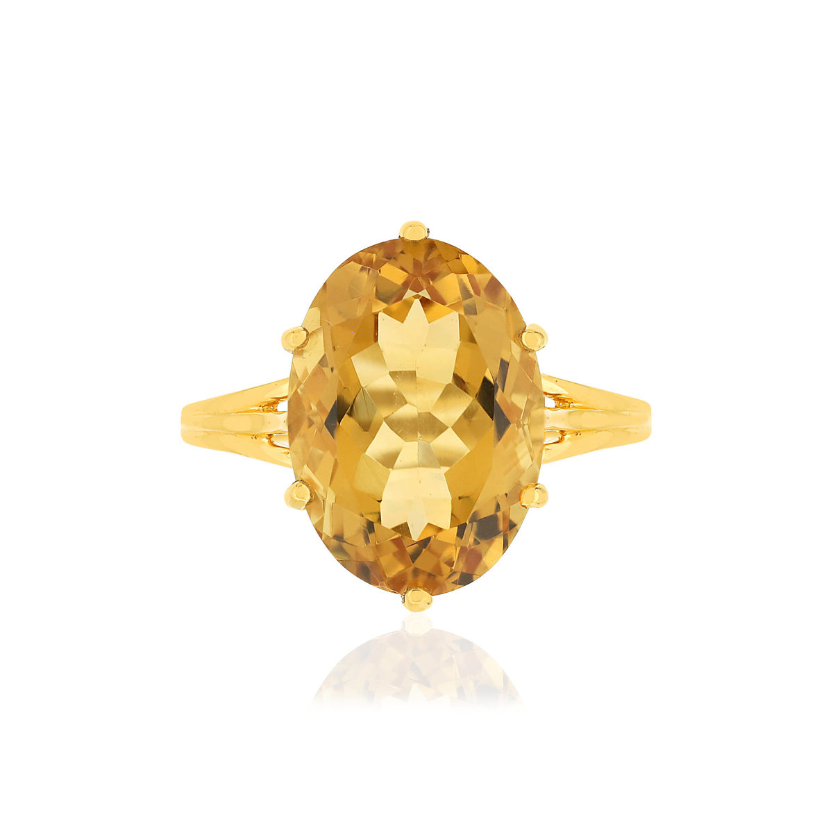 Bague or jaune 750, 1 Citrine de 5,95 carats.