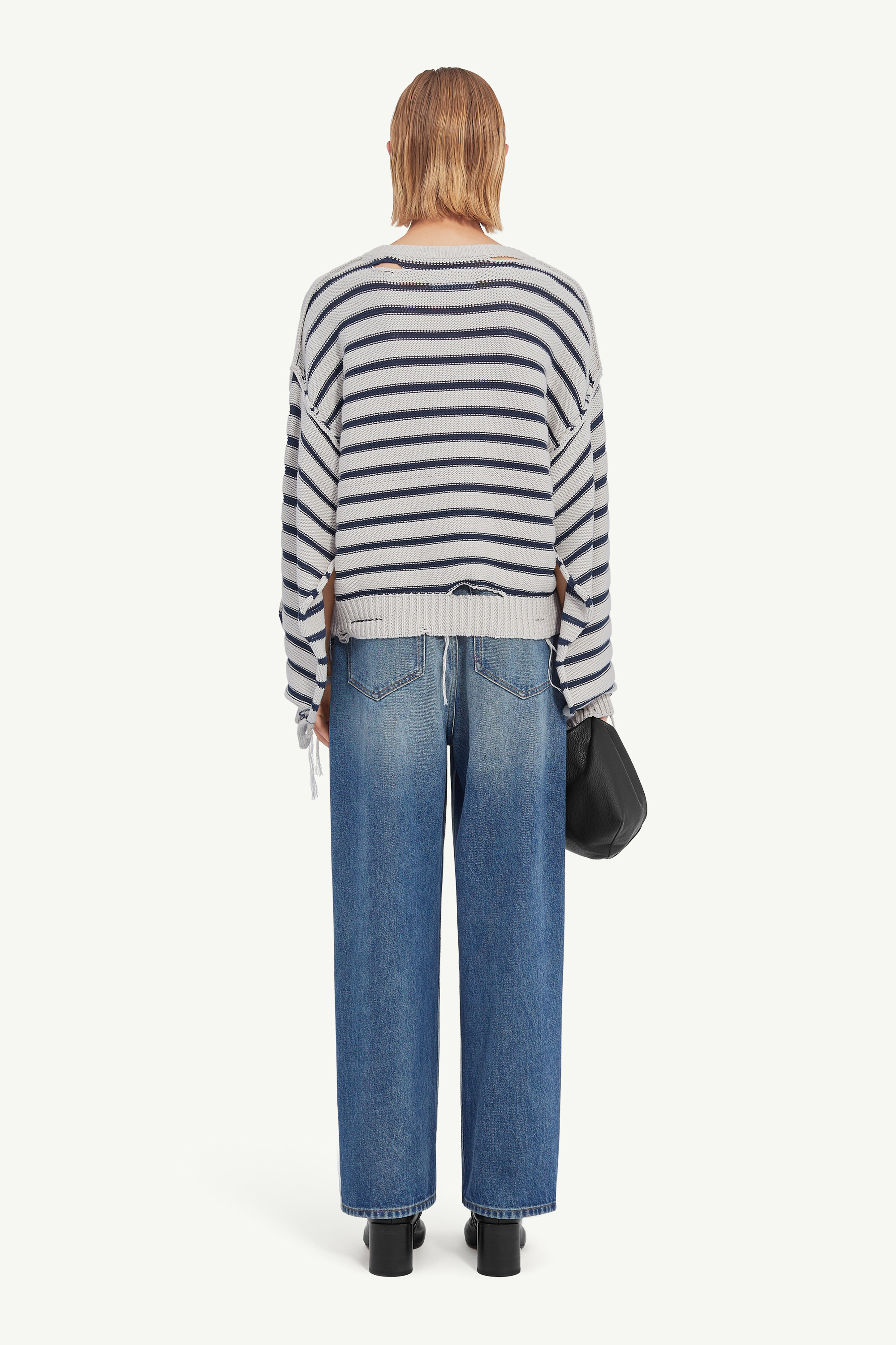 Blue Cotton Knitted Jumper