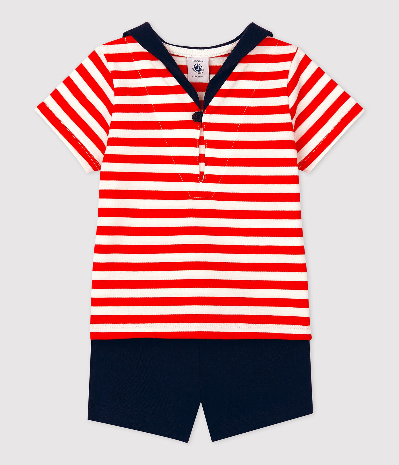 Ensemble deux pièces style marin bébé